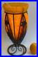 Art déco vase pâte de verre et fer forgé LE VERRE FRANCAIS(Charles Schneider)
