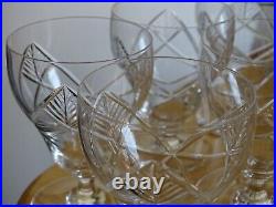 BACCARAT 6 ANCIENS VERRES A APERITIF EN CRISTAL ART DECO 8,2 cm MODELE TIMGAD