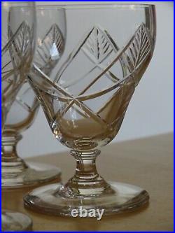 BACCARAT 6 ANCIENS VERRES A APERITIF EN CRISTAL ART DECO 8,2 cm MODELE TIMGAD