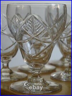 BACCARAT 6 ANCIENS VERRES A APERITIF EN CRISTAL ART DECO 8,2 cm MODELE TIMGAD