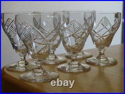 BACCARAT 6 ANCIENS VERRES A APERITIF EN CRISTAL ART DECO 8,2 cm MODELE TIMGAD