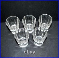 BACCARAT Lot 5 Verres liqueur Art Déco cristal taillé pans coupés Cave à liqueur