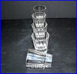 BACCARAT Lot 5 Verres liqueur Art Déco cristal taillé pans coupés Cave à liqueur