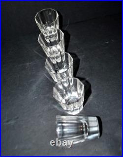 BACCARAT Lot 5 Verres liqueur Art Déco cristal taillé pans coupés Cave à liqueur