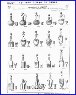 BACCARAT Lot 5 Verres liqueur Art Déco cristal taillé pans coupés Cave à liqueur