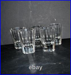 BACCARAT Lot 5 Verres liqueur Art Déco cristal taillé pans coupés Cave à liqueur