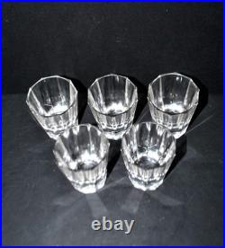 BACCARAT Lot 5 Verres liqueur Art Déco cristal taillé pans coupés Cave à liqueur