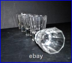 BACCARAT Lot 5 Verres liqueur Art Déco cristal taillé pans coupés Cave à liqueur
