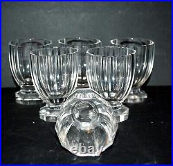 BACCARAT Série de 6 verres gobelets ART DECO en cristal taillé polygonal 10côtes