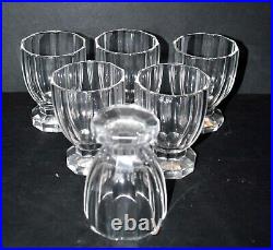 BACCARAT Série de 6 verres gobelets ART DECO en cristal taillé polygonal 10côtes
