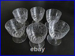 Baccarat 6 Verre Cristal Rare Modele Lulli Art Deco H 8,8 Cm 1932