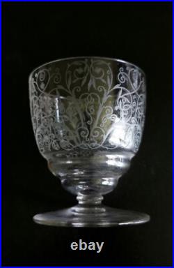 Baccarat 6 Verre Cristal Rare Modele Lulli Art Deco H 8,8 Cm 1932