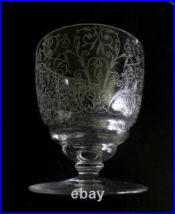 Baccarat 6 Verre Cristal Rare Modele Lulli Art Deco H 8,8 Cm 1932