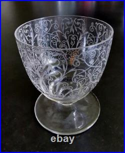 Baccarat 6 Verre Cristal Rare Modele Lulli Art Deco H 8,8 Cm 1932