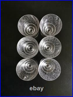 Baccarat 6 Verre Cristal Rare Modele Lulli Art Deco H 8,8 Cm 1932