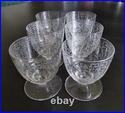 Baccarat 6 Verre Cristal Rare Modele Lulli Art Deco H 8,8 Cm 1932