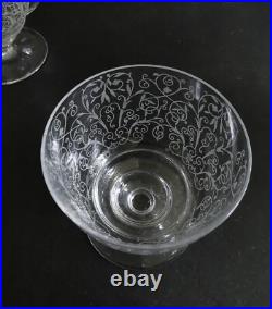 Baccarat 6 Verre Cristal Rare Modele Lulli Art Deco H 8,8 Cm 1932