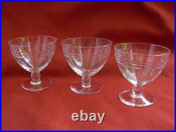 Baccarat, Cap Ferrat, Serie De 6 Verres A Aperitif En Cristal Taille, Art Deco