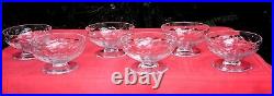 Baccarat Charmes Tall Coupes A Champagne Sherbet Glasses Cristal Taillé Art Deco