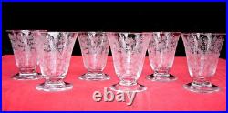 Baccarat Elisabeth 6 Wine Crystal Glasses Verres A Vin Cristal Gravé Art Deco B