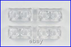 Baccarat, France. Quatre doubles caves à sel Art Déco, verre cristal à facettes