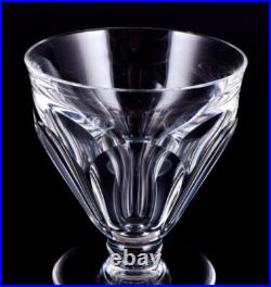 Baccarat, France. Quatre verres à vin blanc Art Déco en cristal à facettes