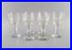 Baccarat, France. Six verres à vin rouge Art Déco en cristal transparent