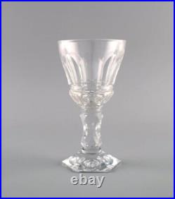 Baccarat, France. Trois verres à vin blanc Art Déco en cristal transparent