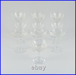 Baccarat, France, dix verres en cristal Art Déco en verre transparent