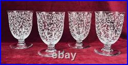 Baccarat Golf Juan 4 Wine Glasses Verres A Vin Cristal Grave Fleurs Art Deco Bc