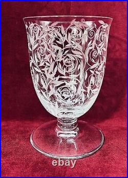 Baccarat Golf Juan 4 Wine Glasses Verres A Vin Cristal Grave Fleurs Art Deco Bc