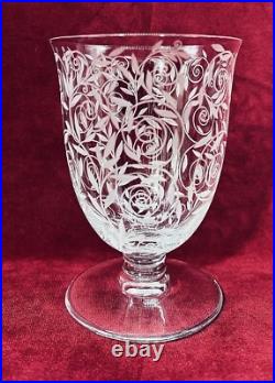 Baccarat Golf Juan 4 Wine Glasses Verres A Vin Cristal Grave Fleurs Art Deco Bc