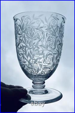 Baccarat Golf Juan 4 Wine Glasses Verres A Vin Cristal Grave Fleurs Art Deco Bc