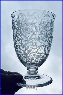 Baccarat Golf Juan 6 Wine Glasses Verres A Vin Cristal Grave Fleurs Art Deco Bc
