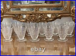 Baccarat Modele Quiberon / Superbe Serie De 11 Verres Aperitif 7 CM Art Deco