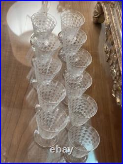 Baccarat Modele Quiberon / Superbe Serie De 11 Verres Aperitif 7 CM Art Deco