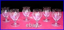 Baccarat St Louis 6 Wine Crystal Glasses Verre A Vin Cristal Grave Art Deco Aa B