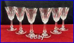 Baccarat Tourville 6 Wine Crystal Glasses Verres A Vin Cristal Taillé Art Deco B