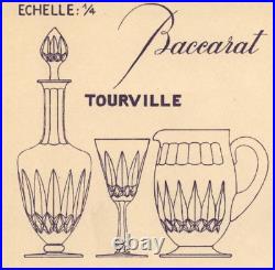 Baccarat Tourville 6 Wine Crystal Glasses Verres A Vin Cristal Taillé Art Deco B