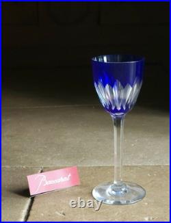 Baccarat Verre Roemer Cassino Bleu Taillé Art Deco 19 Cm Taillé Estampillé