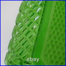 Bayel plat assiette pointe diamant ouraline verre vert ancien art deco nouveau