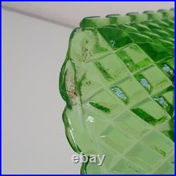 Bayel plat assiette pointe diamant ouraline verre vert ancien art deco nouveau