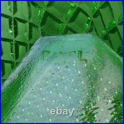 Bayel plat assiette pointe diamant ouraline verre vert ancien art deco nouveau