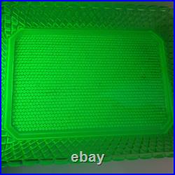 Bayel plat assiette pointe diamant ouraline verre vert ancien art deco nouveau