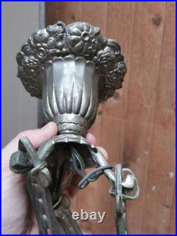 Beau Lustre ART DECO signé Degué Bronze Nickelé et pate de verre Marmoréen