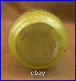 Beau Vase Art Deco En Verre Emaillé Signé Leune