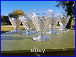 Belle Serie De 5 Verres A Vin En Cristal De Baccarat Art Deco