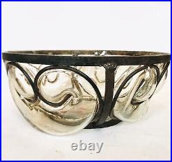 Belle coupe art déco/fer Forgé /Verre Soufflé /Daum Nancy/3kg