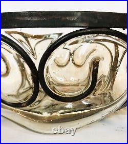 Belle coupe art déco/fer Forgé /Verre Soufflé /Daum Nancy/3kg