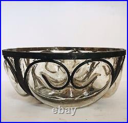 Belle coupe art déco/fer Forgé /Verre Soufflé /Daum Nancy/3kg